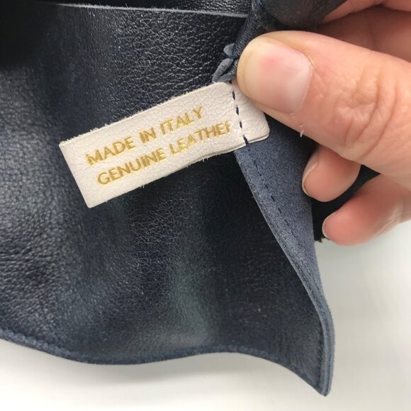 Luri Navy Genuine Embossed Leather Convertible Crossbody Bag - Picture 12 of 12